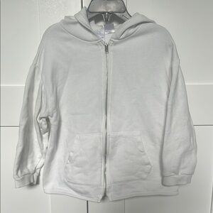 Zara kids White Zip-Up Hoodie Jacket. 4-5